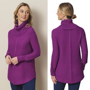 NorthStyle Purple Ribbed Turtleneck Sweater 1X